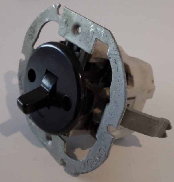 Gardy Retro zwart/donker bruin inbouw schakelaar wissel bakeliet 29626 - Afbeelding 2