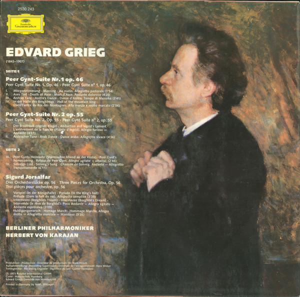Edvard Grieg - Berliner Philharmoniker · Herbert von Karajan – Peer Gynt-Suiten 1 & 2 • Sigurd Jorsalfar - Afbeelding 2