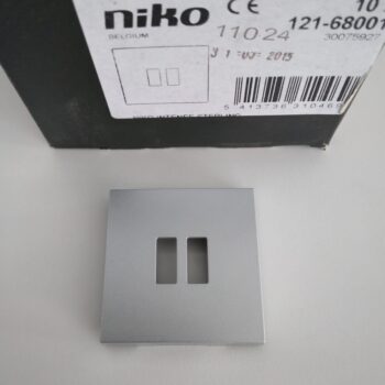 Niko Intense Sterling centraalplaatje USB lader dubbel 121-68001