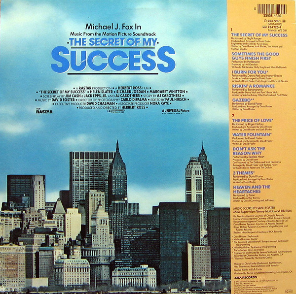 Various – The Secret Of My Success - Music From The Motion Picture Soundtrack - Afbeelding 2