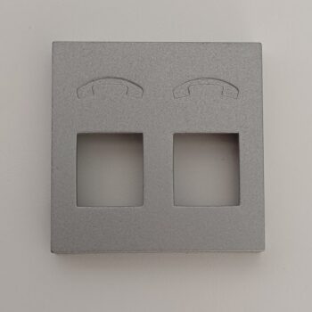 Niko Original Silver centraal plaatje telefooncontactdoos tweevoudig 103-69031