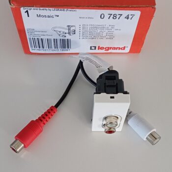 Legrand Mosaic wit RCA dubbel voorgemonteerd 1 module 078747