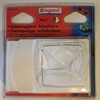 Legrand DLP wit schakelaar tweepolig lijsten 20/32x12.5mm 491351