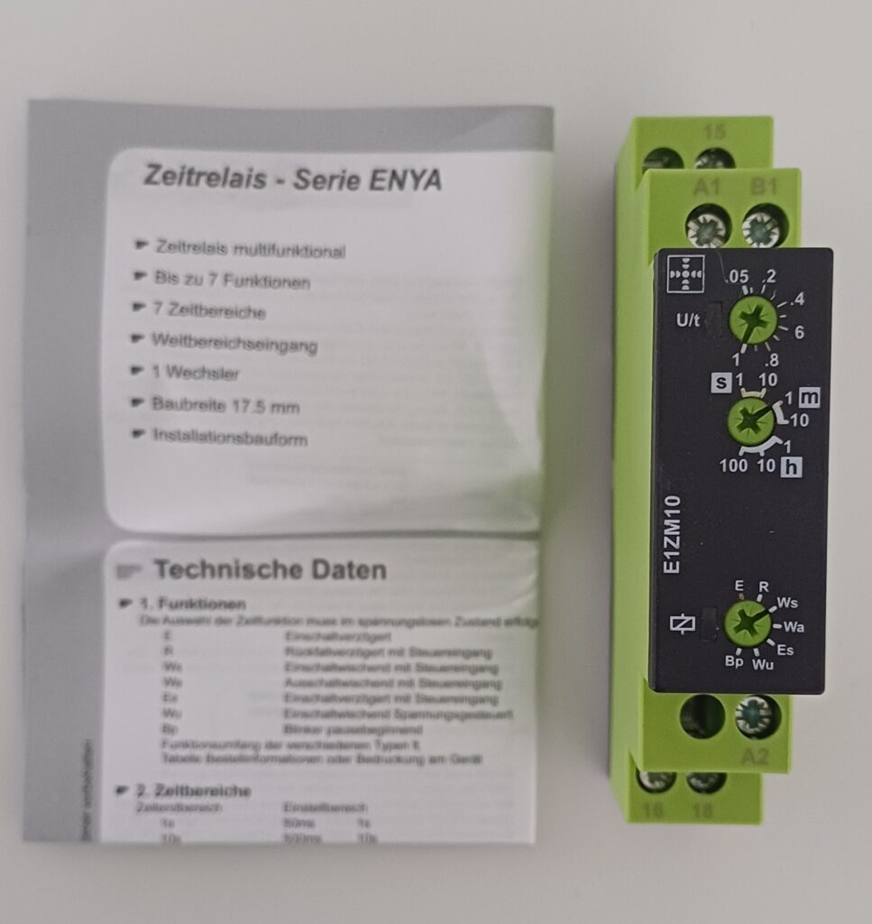 Tele relais multifuctioneel 12-240V AC/DC, 1xNO , 0.05s-100u E1ZM10 12-240V AC/DC