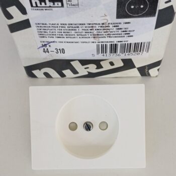 Niko da Vinci Titanium White centraal plaatje stopcontact tweepolig veiligheid 24mm diep 44-310