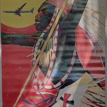 Affiche Sabena République du Rwanda / Air Congo origineel 74x47cm