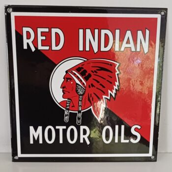 Emaille Reclamebord Red Indian 24cmx24cm