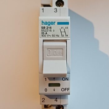 Hager schakelaar 2P 25A 400V 50Hz SB 216