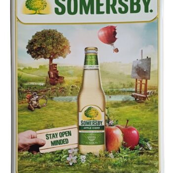 Reclamebord Strongbow metaal 40cmx30cm