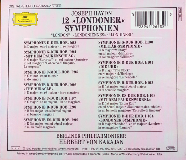Haydn - Berliner Philharmoniker, Karajan – 12 Londoner Symphonien 5xCD - Afbeelding 2