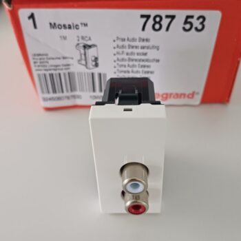 Legrand Mosaic wit RCA dubbel audio 1 module 78753