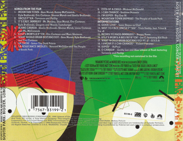 Various – Music From And Inspired By The Motion Picture South Park: Bigger, Longer & Uncut - Afbeelding 2