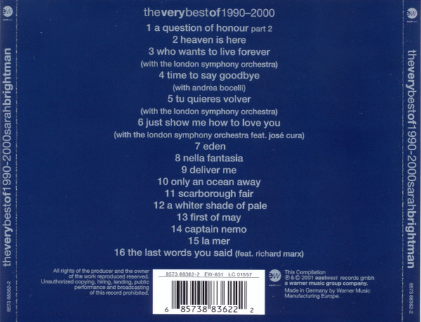 Sarah Brightman – The Very Best Of 1990-2000 - Afbeelding 2