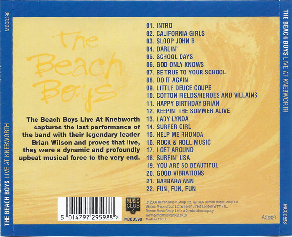 Beach Boys, The – Live At Knebworth - Afbeelding 2