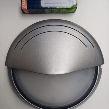 Prisma plafond/muur verlichting rond grijs + lamp Superdelta 051730
