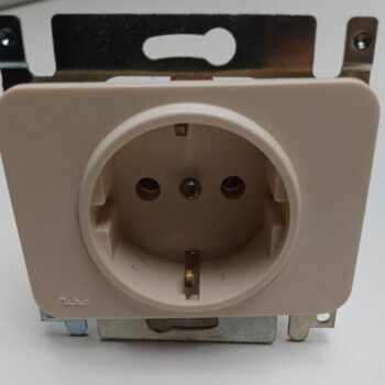 Niko PR20 creme inbouw stopcontact tweepolig + randaarding 12-668