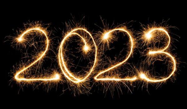 Happy,New,Year,2023.,Burning,Sparkling,Text,2023,Isolated,On